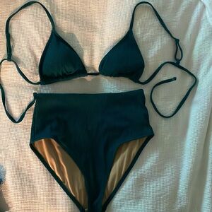 Teal highwaisted bikini set
